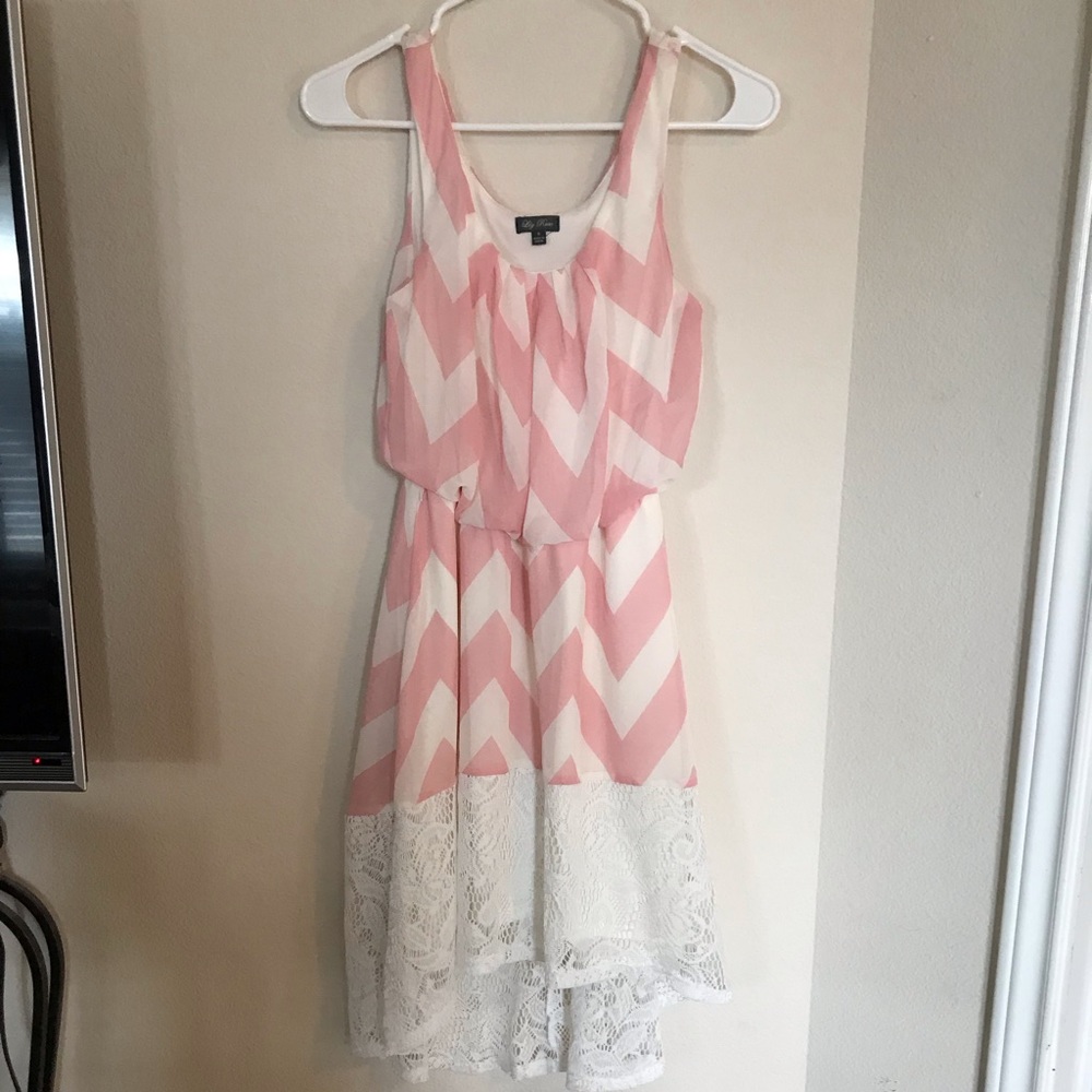 Lily Rose Pink and White Dress